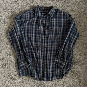 St. John’s Bay Oversized XL Blue Plaid Shirt